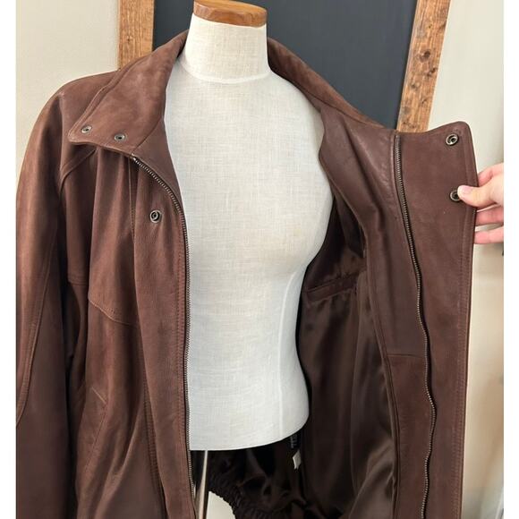 Vtg Wilson's Leather Adventure Bound XXLT Aviator Moto Bomber Brown Pilot Rugged - Picture 6 of 16